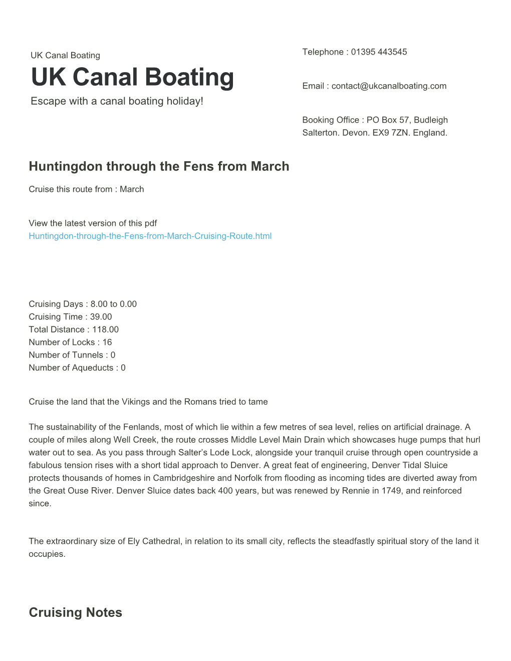 Huntingdon Through the Fens from March | UK Canal Boating