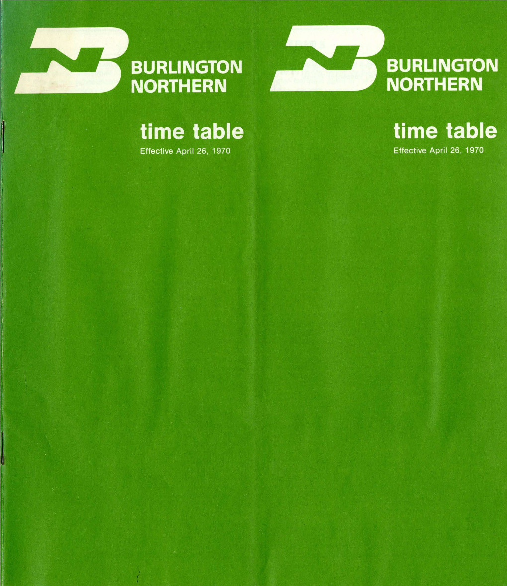 Time Table Time Table Effective April 26, 1970 Effective April 26, 1970 Page 2