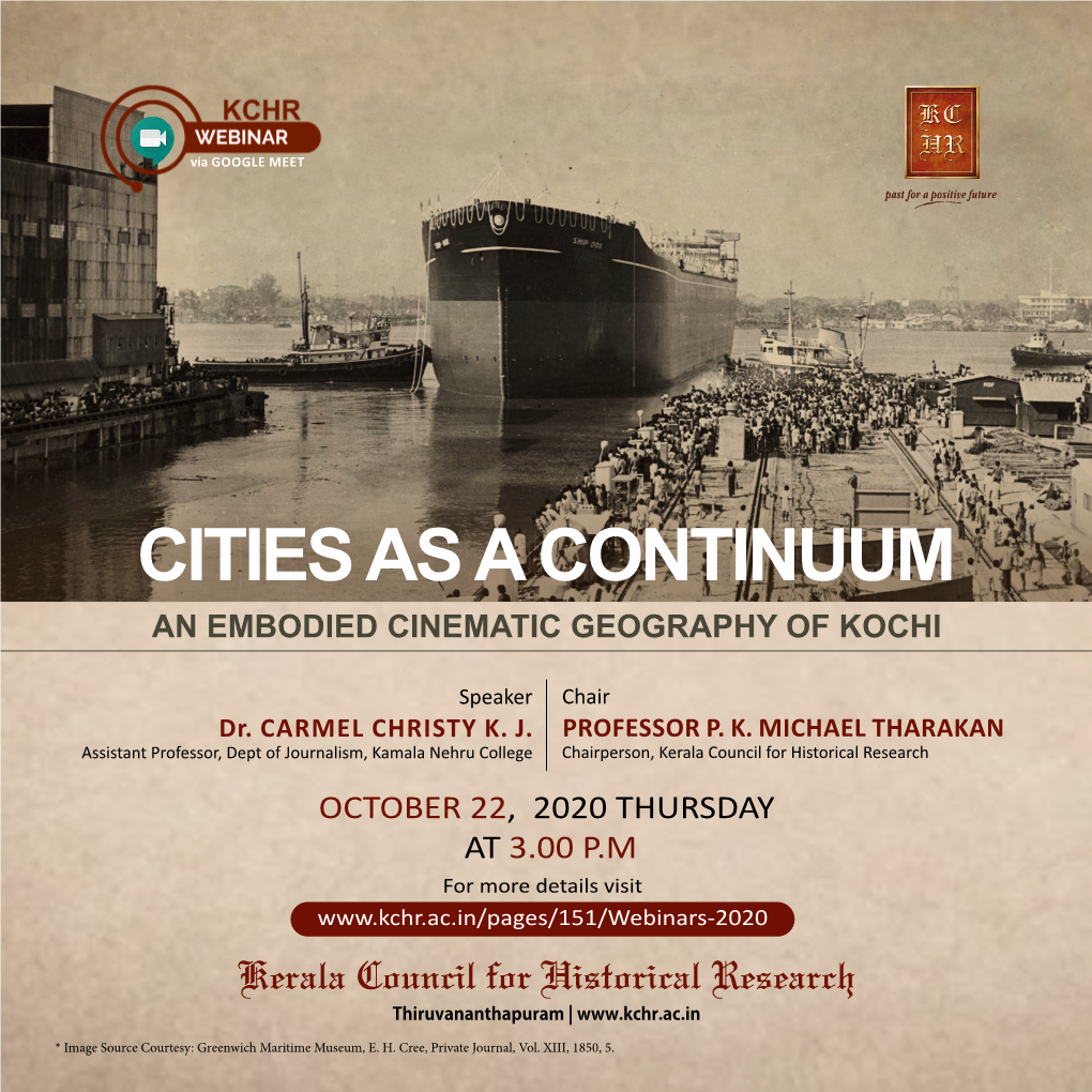 Cities As a Continuum an Embodied Cinematic Geography of Kochi