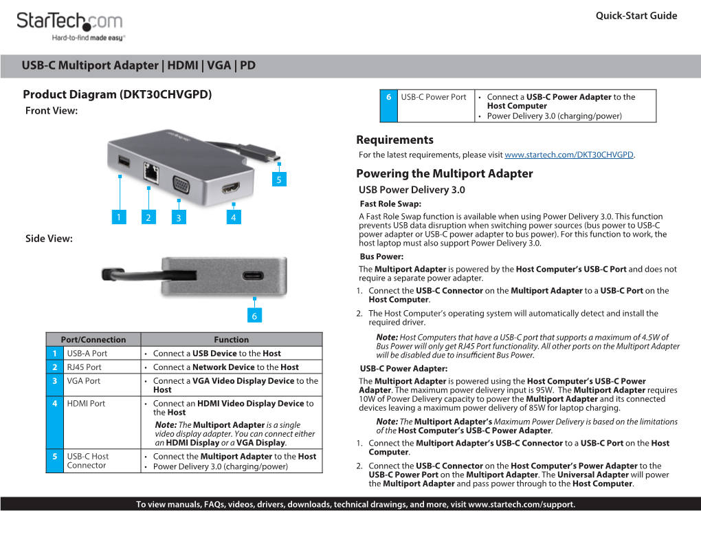 (DKT30CHVGPD) USB-C Multiport Adapter | HDMI |