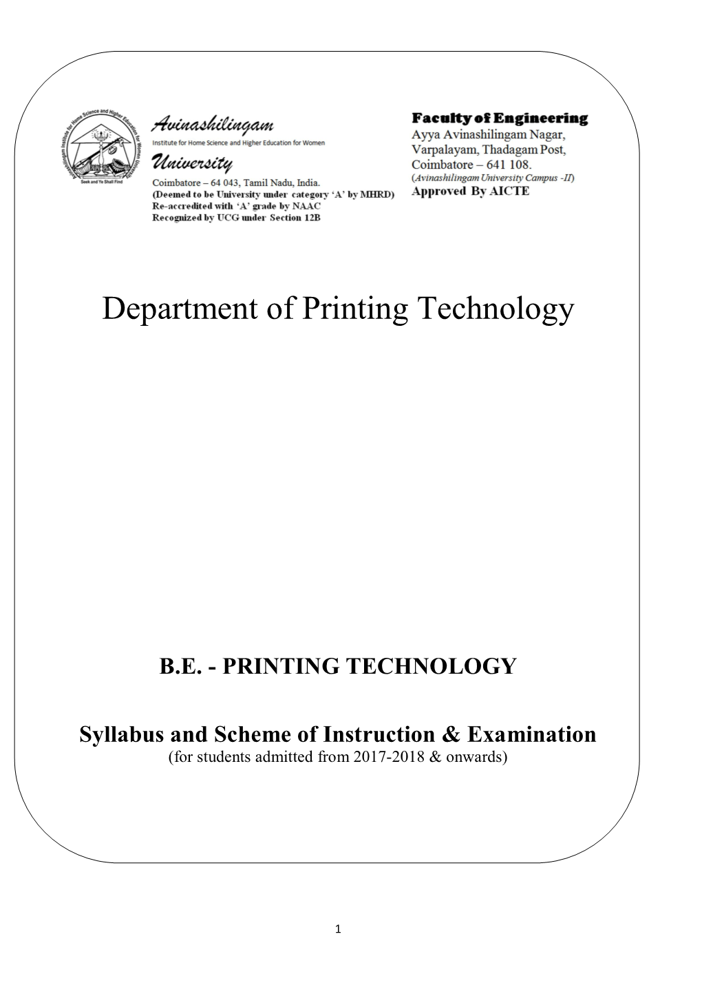 Department of Printing Technology
