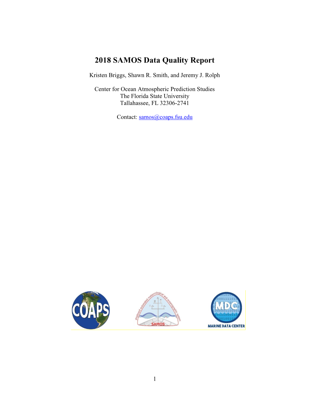 2018 SAMOS Data Quality Report