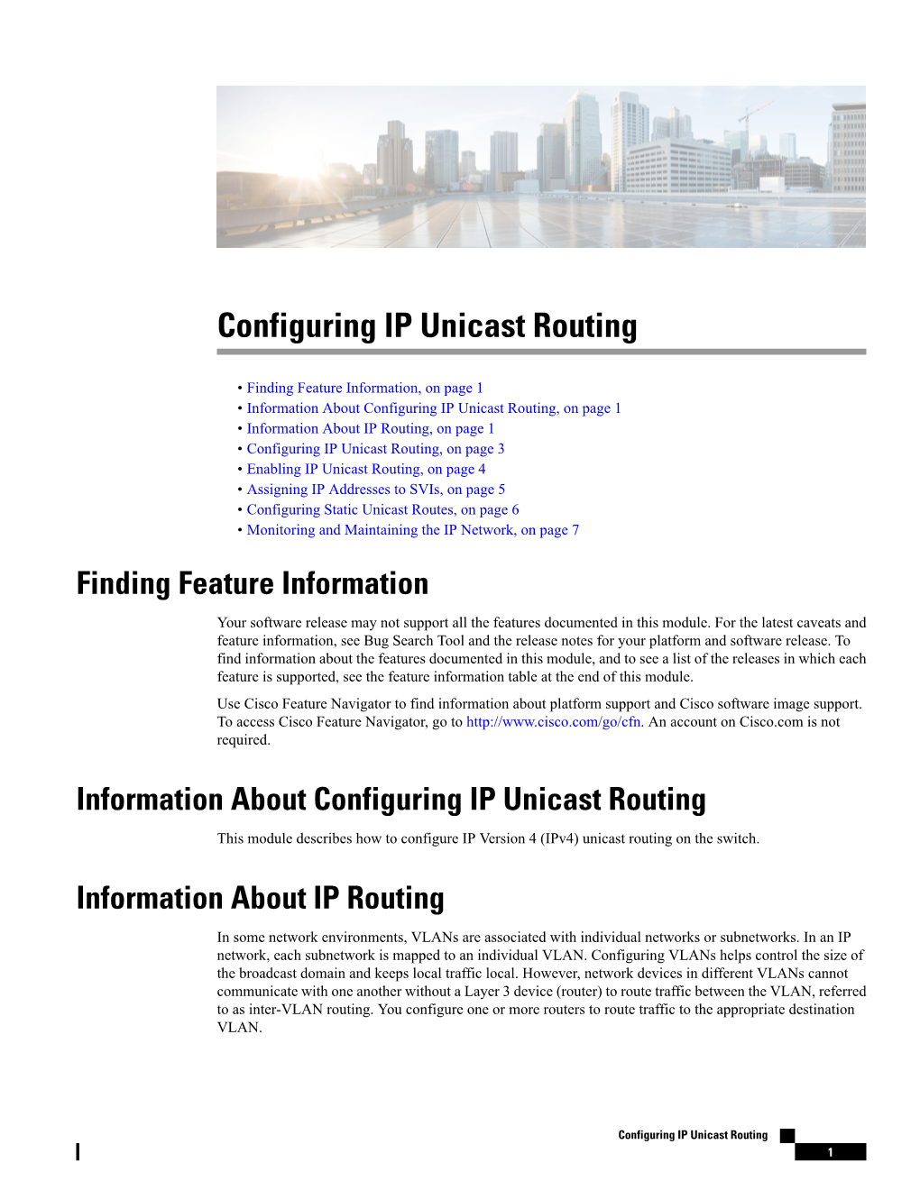 Configuring IP Unicast Routing