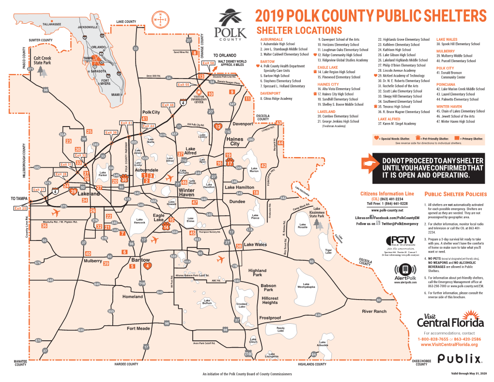 2019 Polk County Public Shelters Shelter Locations Auburndale 9