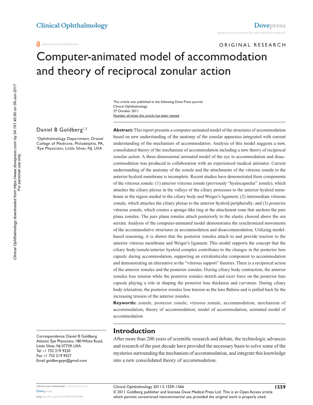 Computer-Animated Model of Accommodation and Theory of Reciprocal Zonular Action