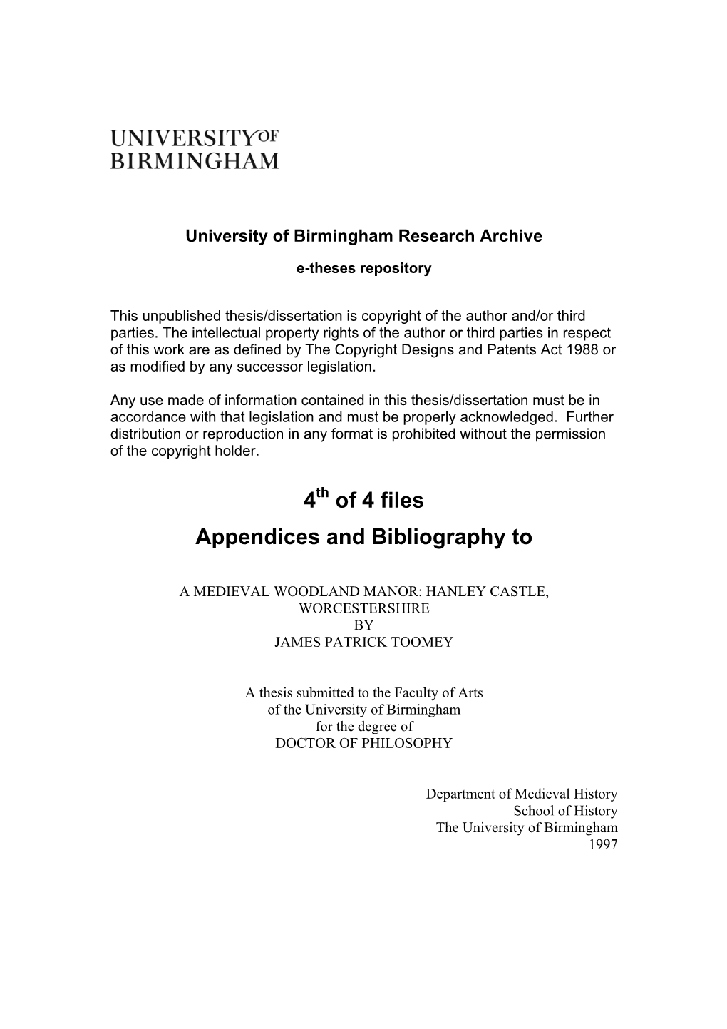 4 of 4 Files Appendices and Bibliography To