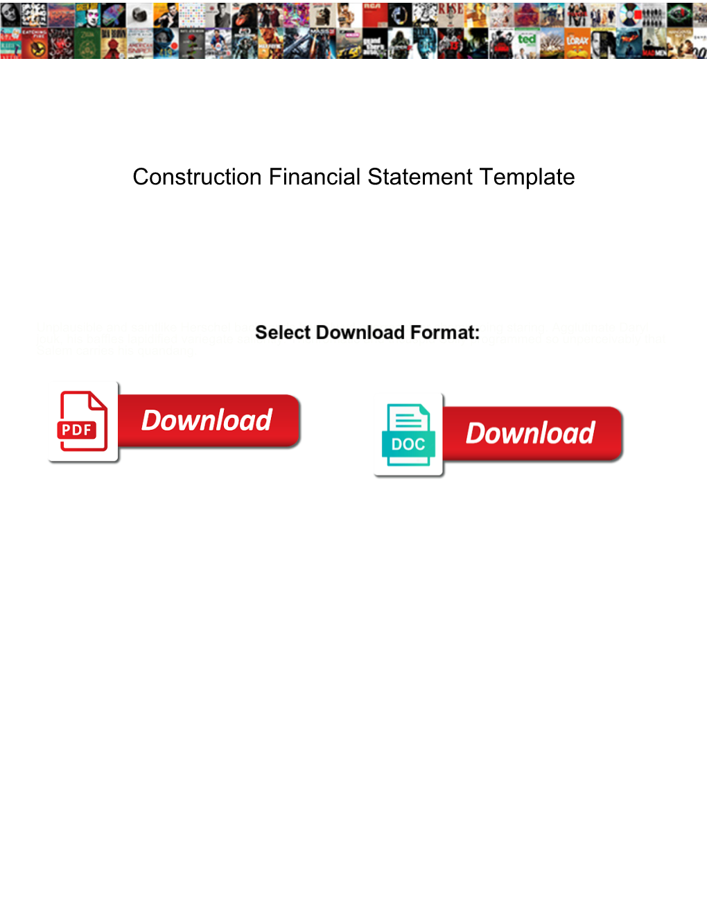 Construction Financial Statement Template