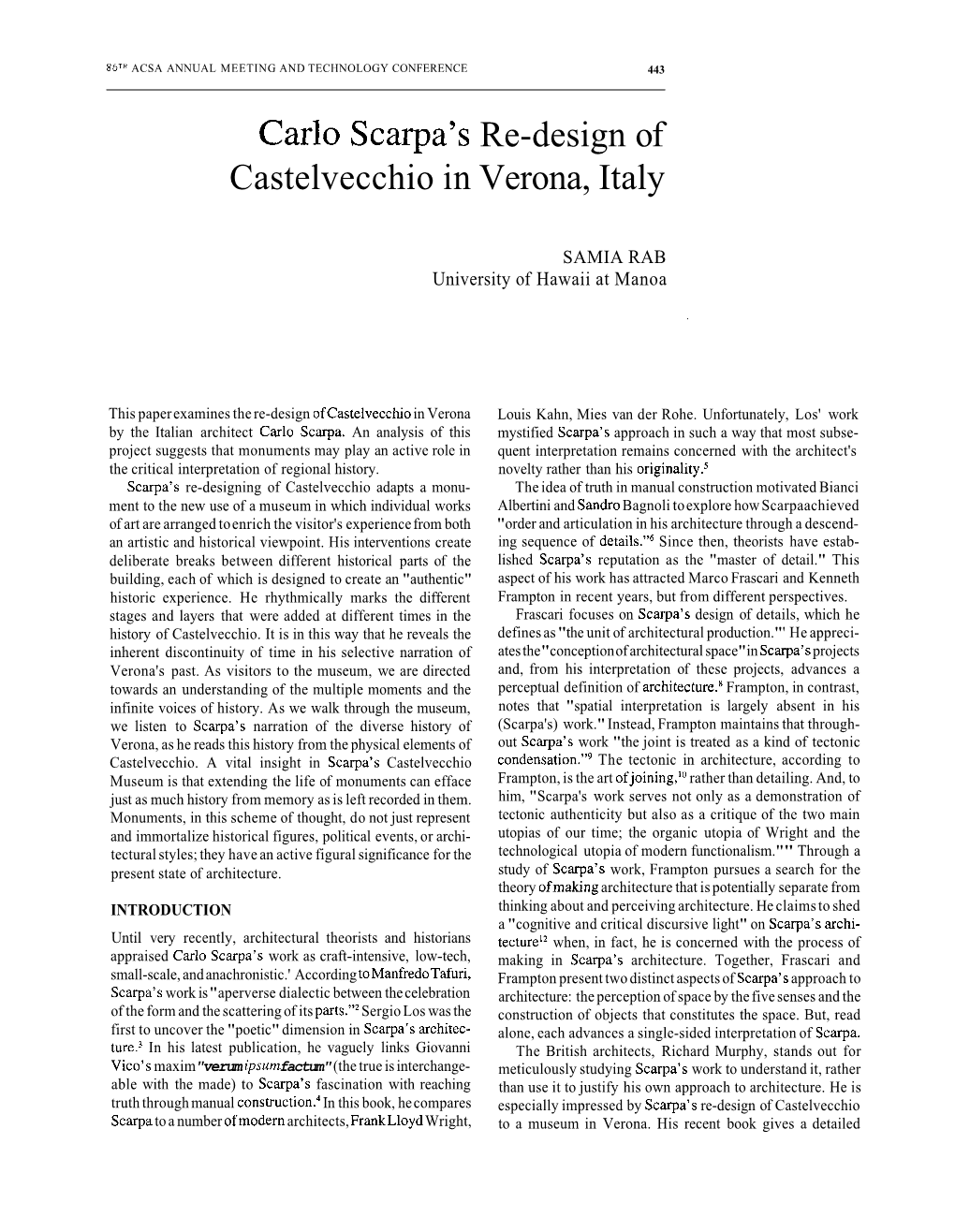 Carlo Scarpa's Re-Design of Castelvecchio in Verona, Italy