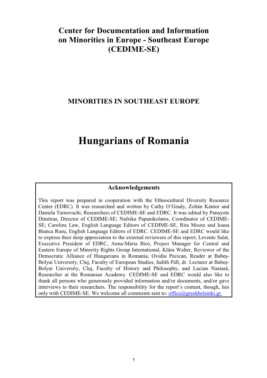 Hungarians of Romania