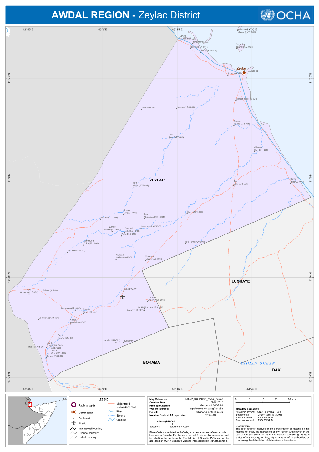 AWDAL REGION - Zeylac District