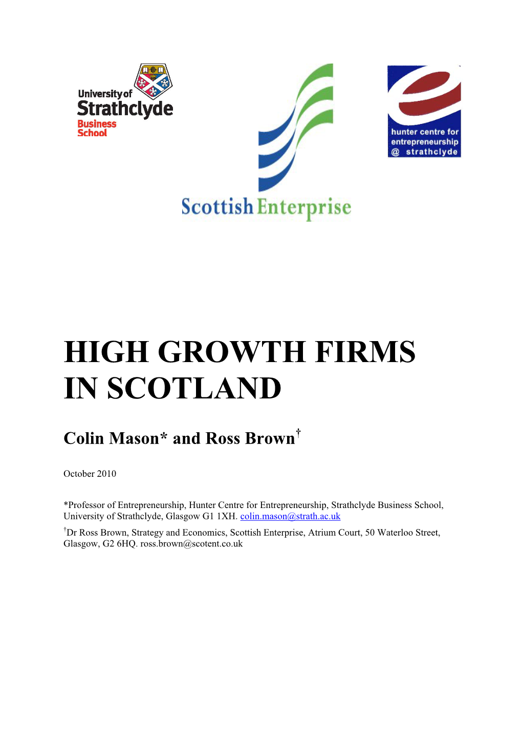 High Growth Firms in Scotland