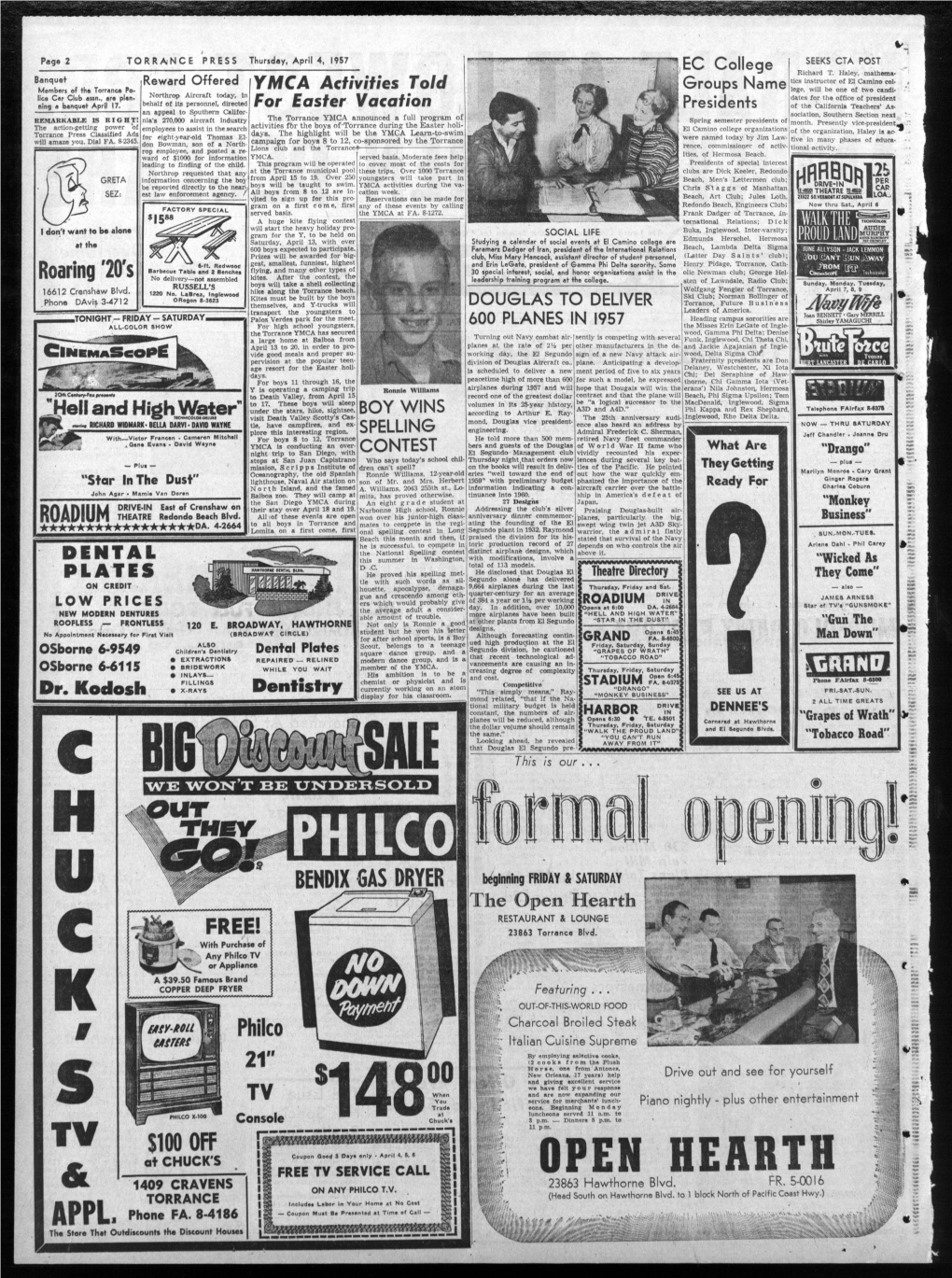 TORRANCE PRESS Thursday, April 4, 1957 SEEKS CTA POST EC College Richard T