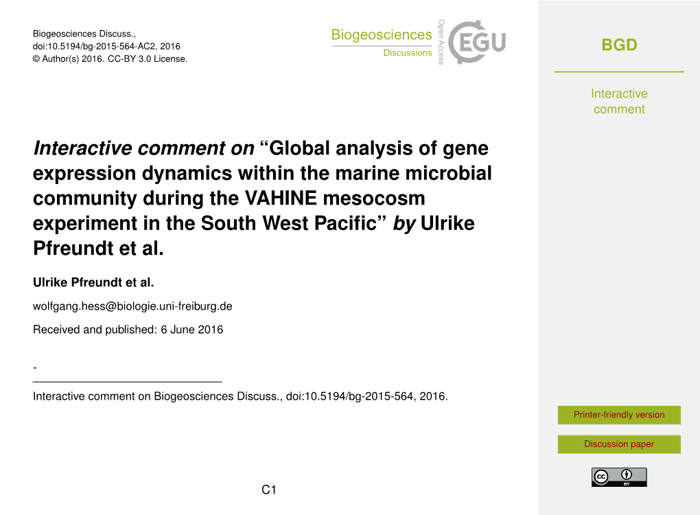 Global Analysis of Gene Expression Dynamics Within the Marine Microbial Community During the VAHINE Me