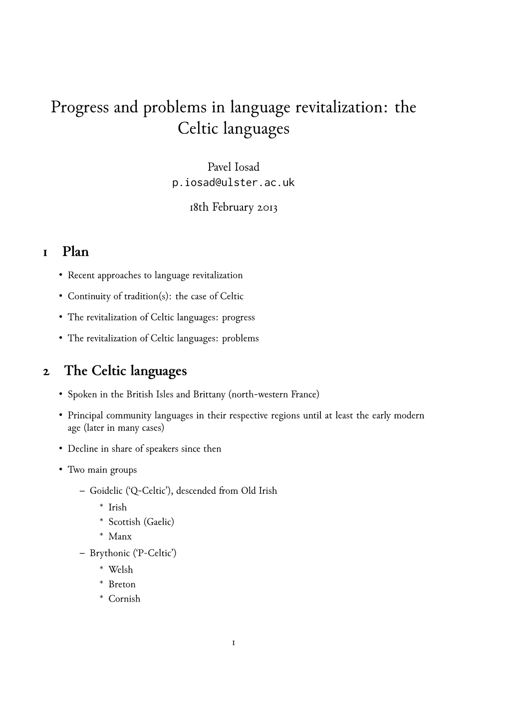 The Celtic Languages