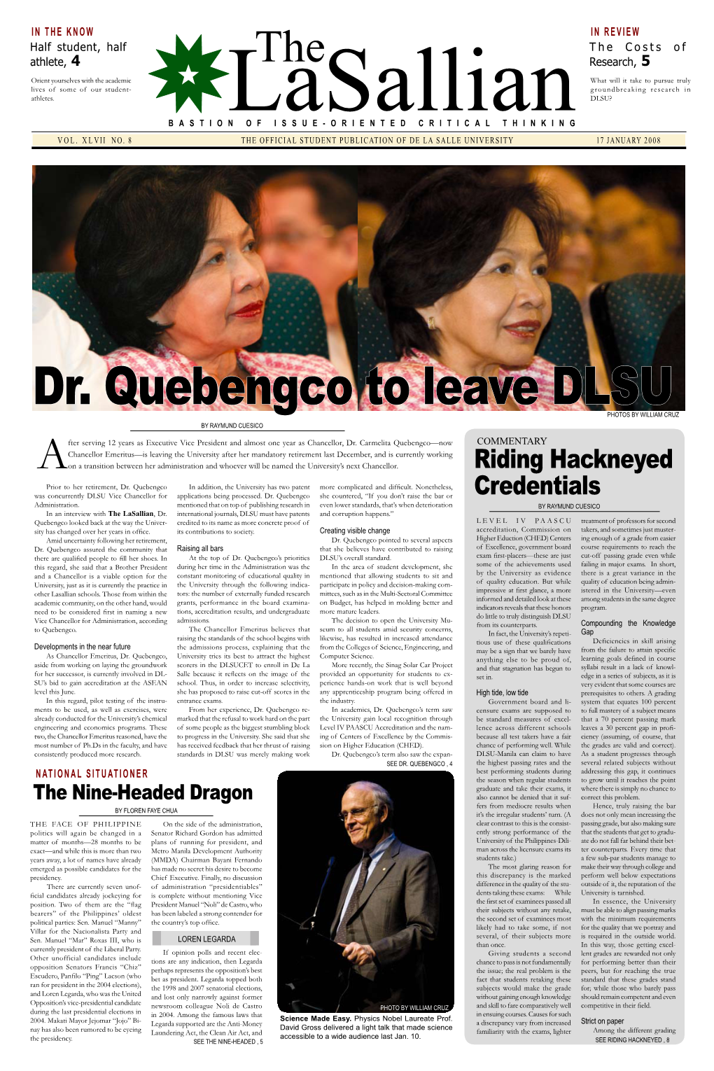 Dr. Quebengco to Leave Dlsuphotos by William Cruz by Raymund Cuesico