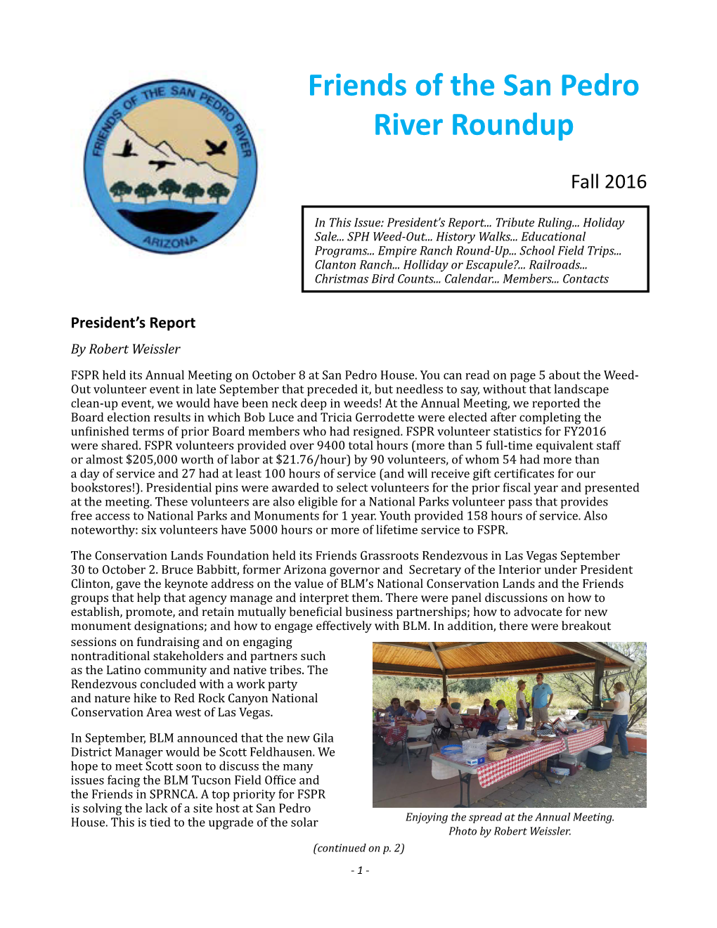 Friends of the San Pedro River Roundup