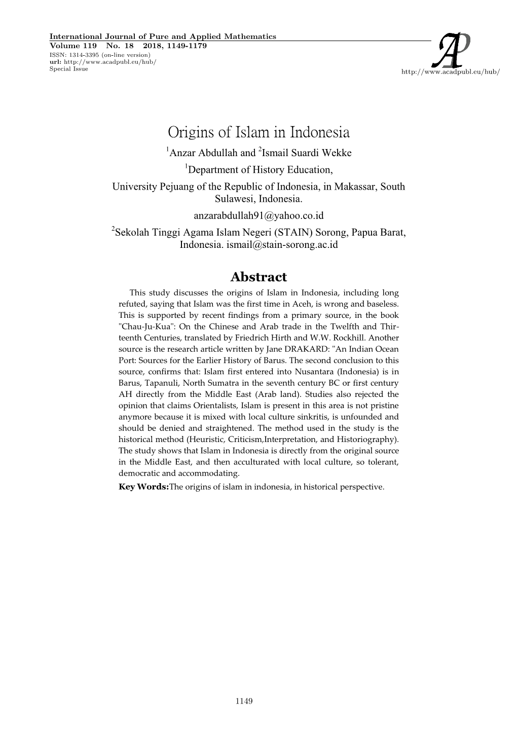 Origins of Islam in Indonesia