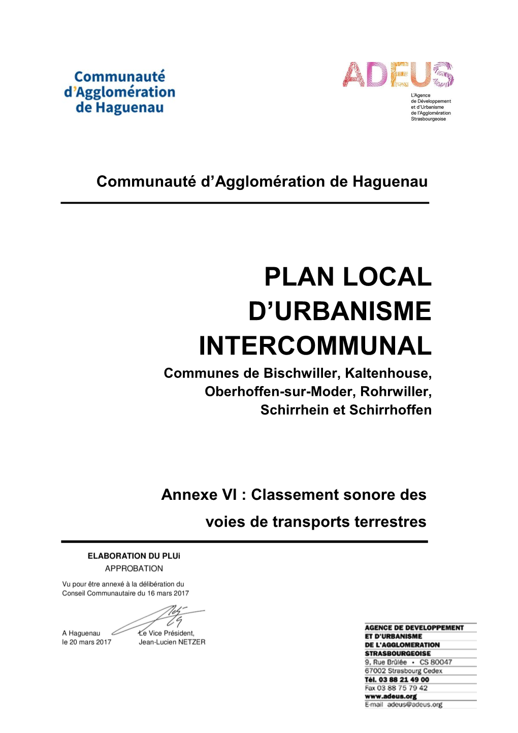 Plan Local D'urbanisme Intercommunal