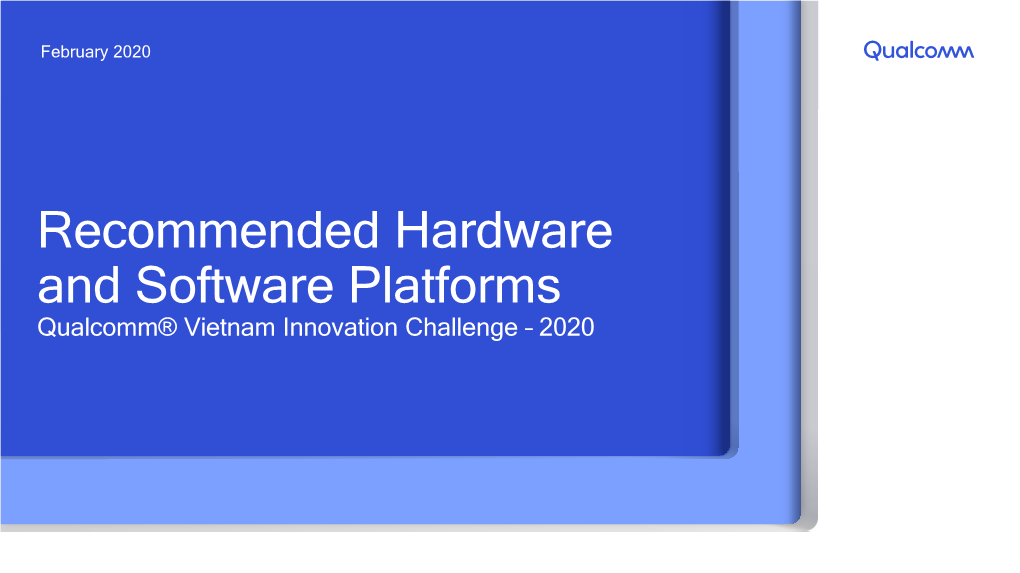 Recommended Hardware and Software Platforms