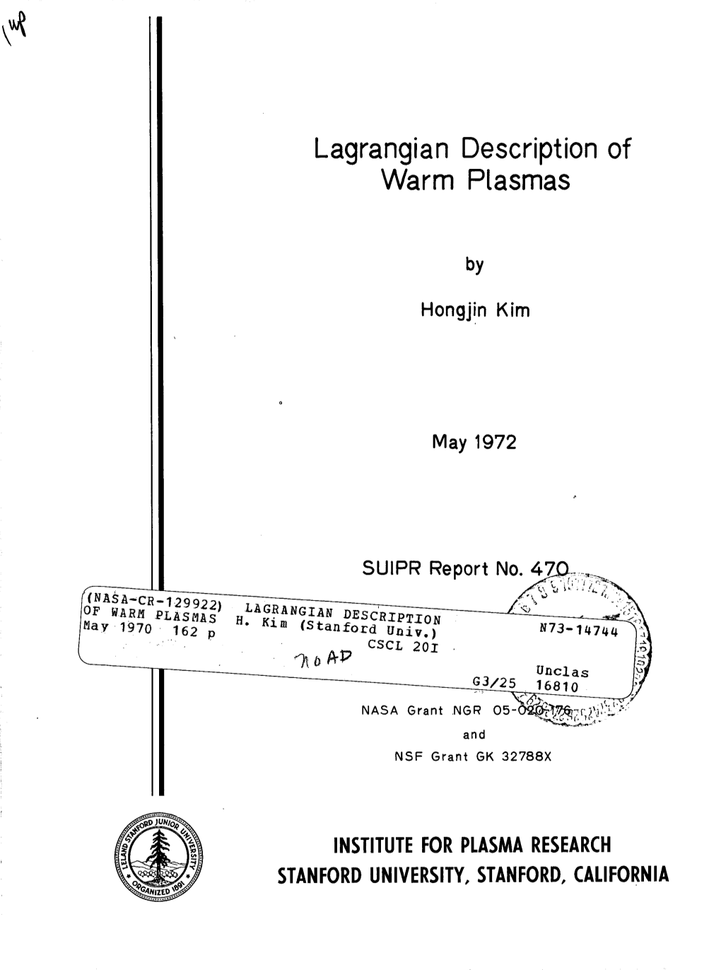 Lagrangian Warm Description of Plasmas