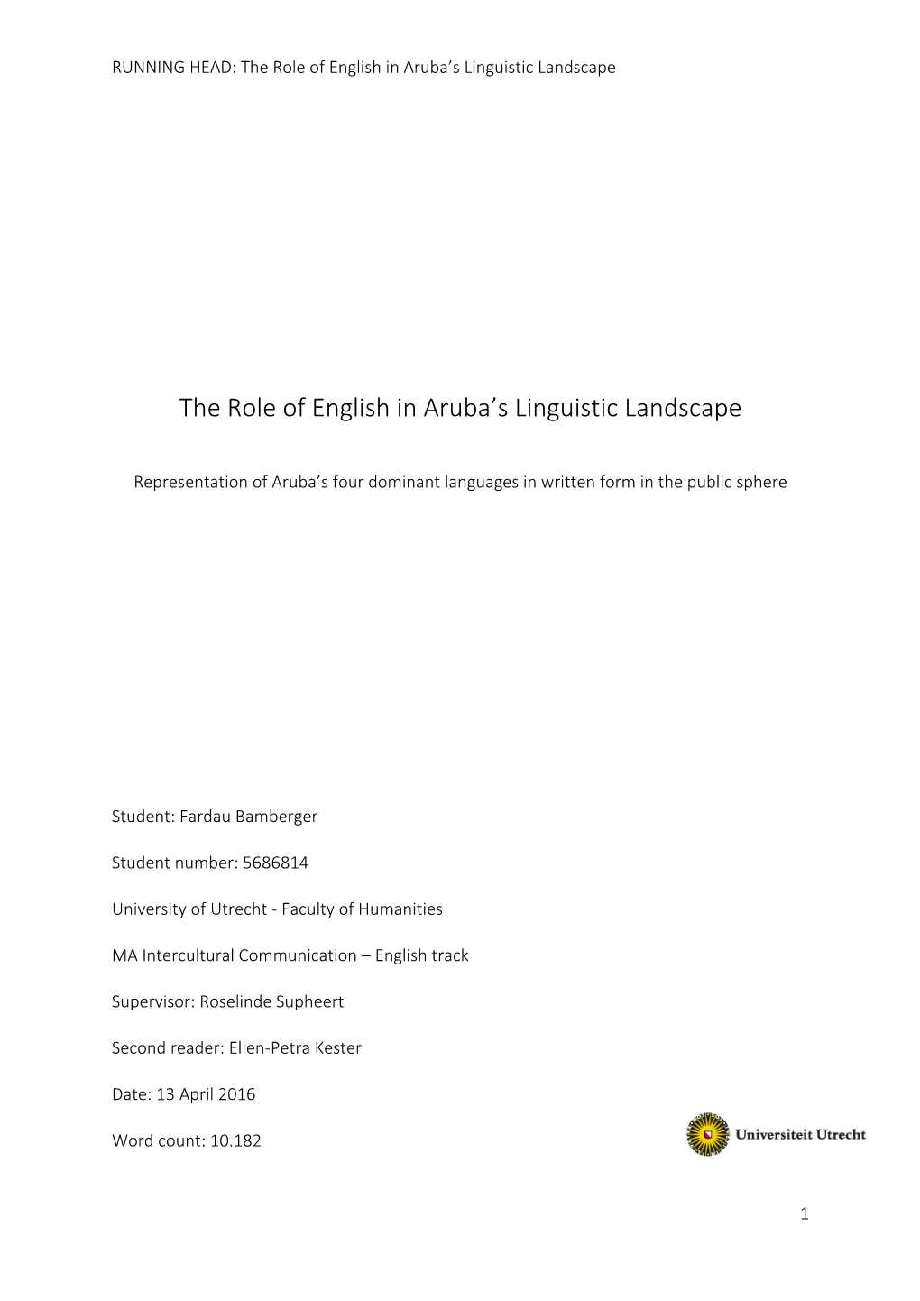 The Role of English in Aruba's Linguistic Landscape