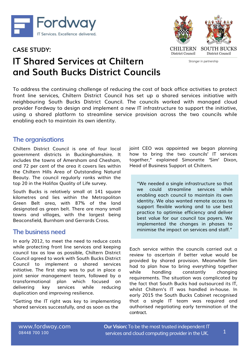 IT Shared Services at Chiltern and South Bucks District Councils