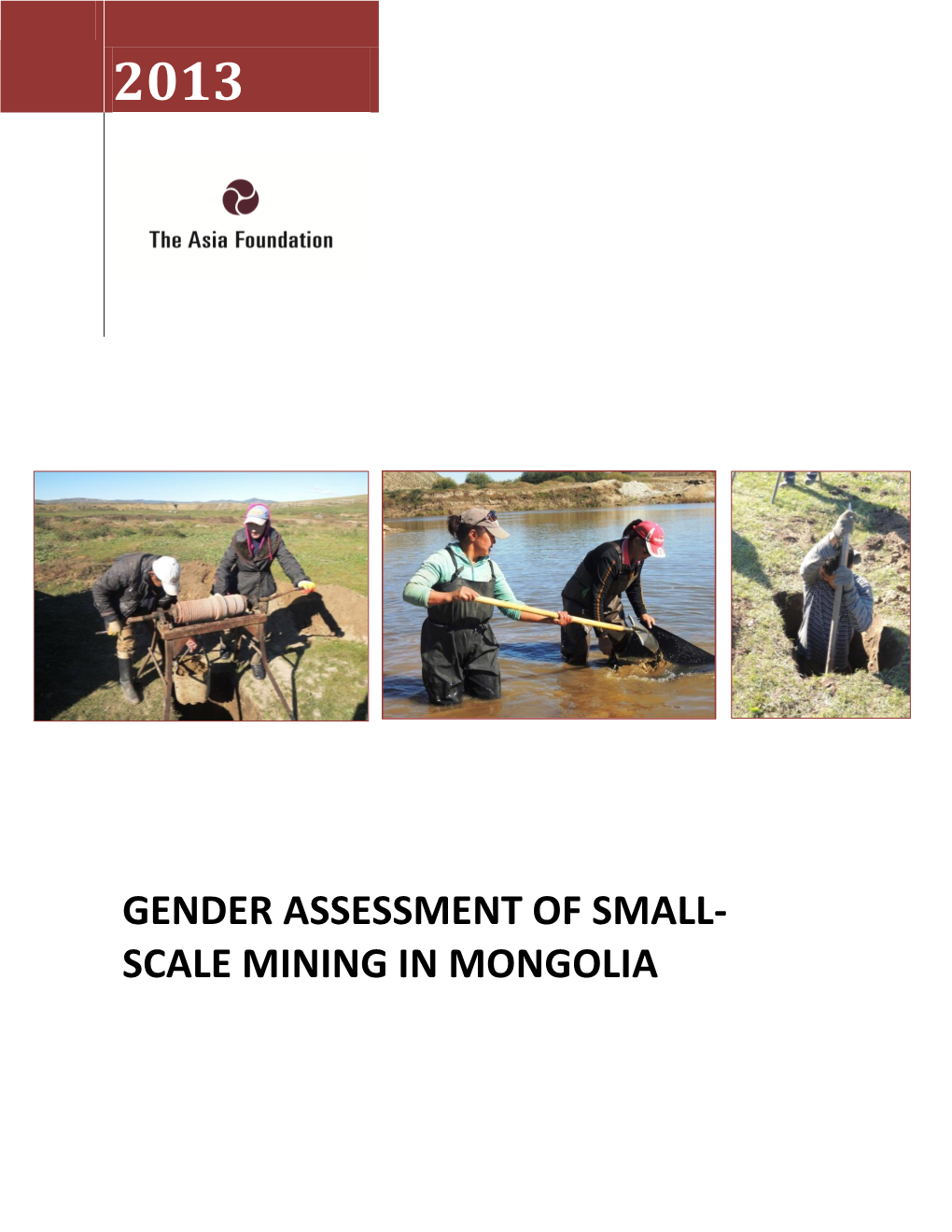 Gender Assessment of Small-Scale Mining in Mongolia
