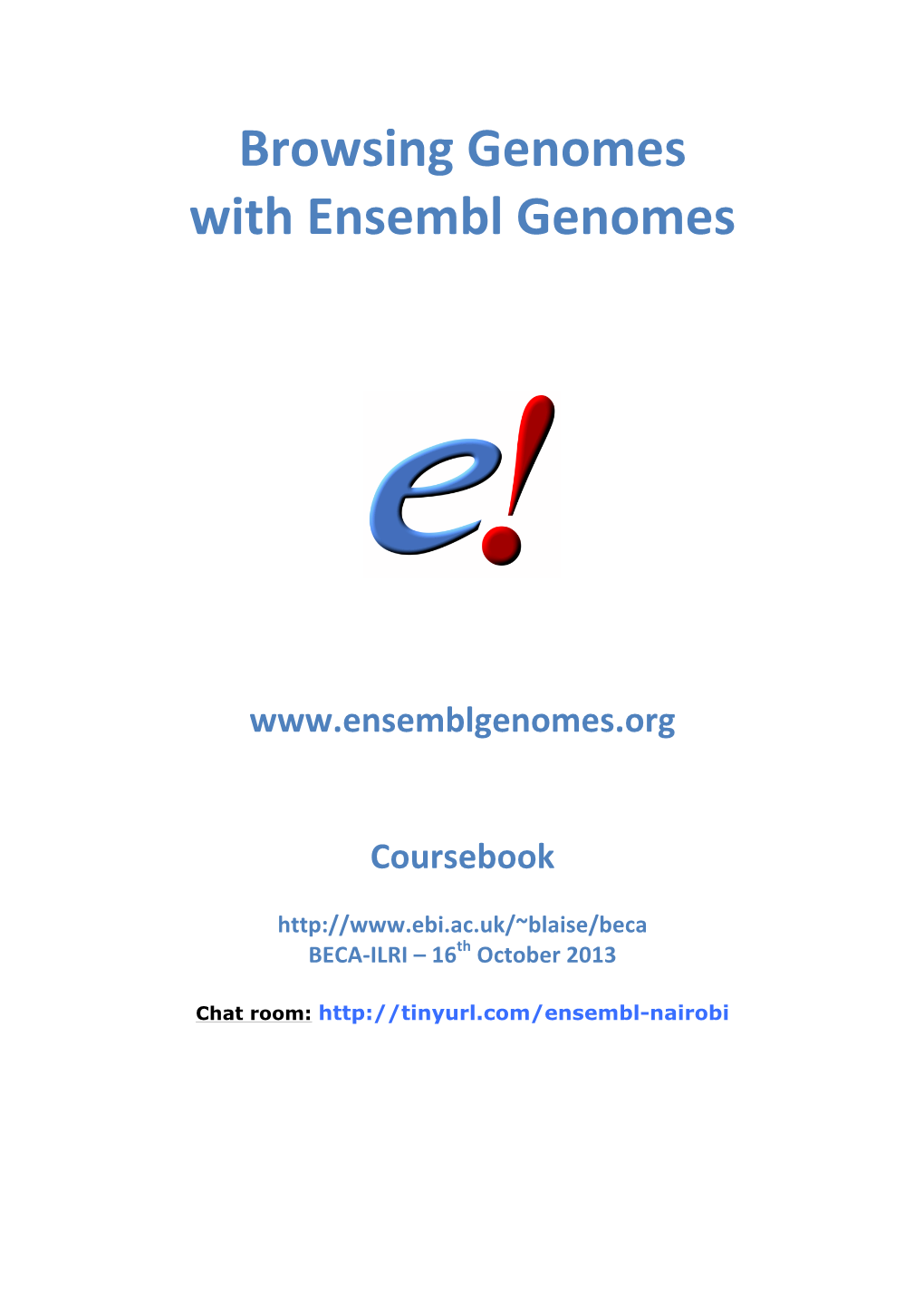 Browsing Genomes with Ensembl Genomes