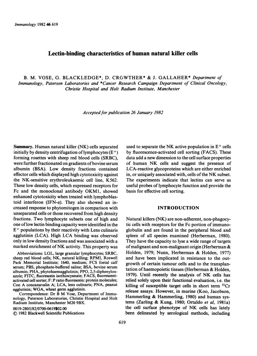 Lectin-Binding Characteristics of Humannatural Killer Cells