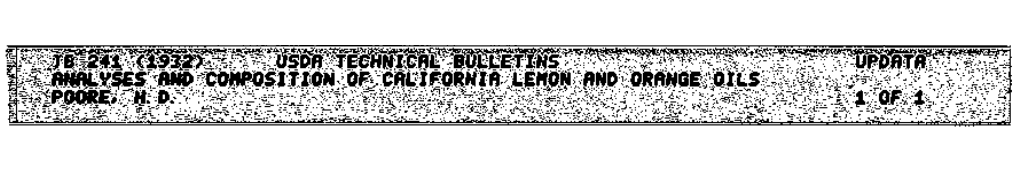 Analyses and Composition of California Lemon and Orange Oils