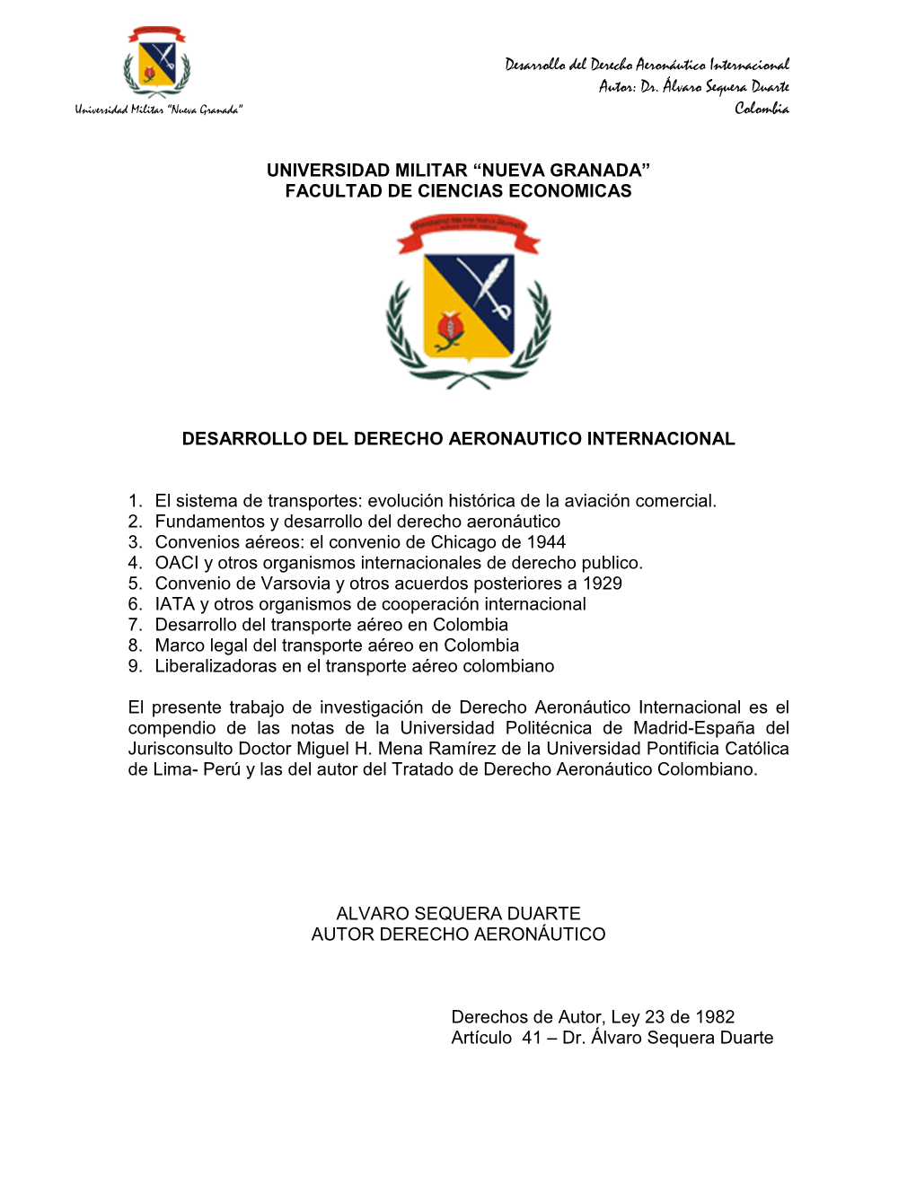 Desarrollo Del Derecho Aeronautico Internacional