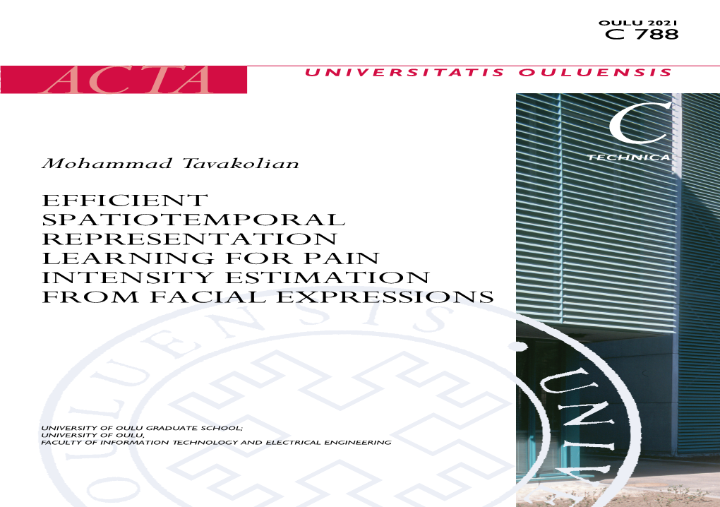 Efficient Spatiotemporal Representation Learning for Pain Intensity Estimation from Facial Expressions