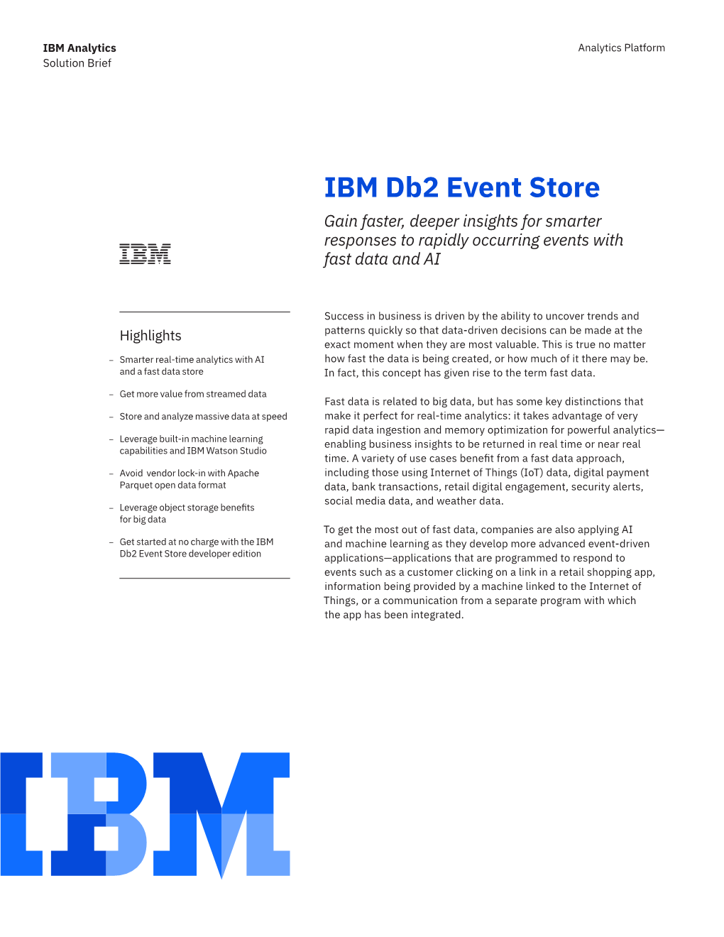 IBM Db2 Warehouse on Cloud