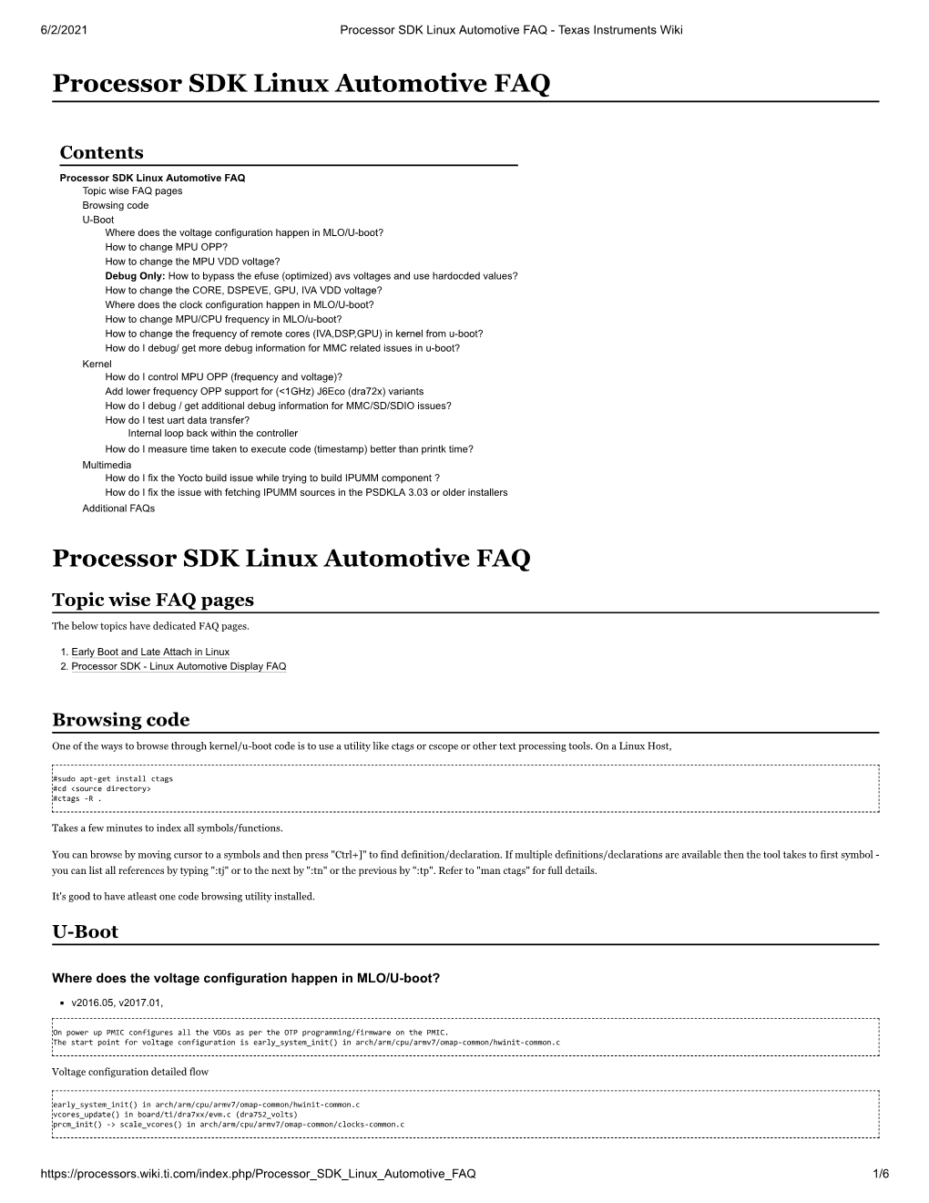 Processor SDK Linux Automotive FAQ - Texas Instruments Wiki