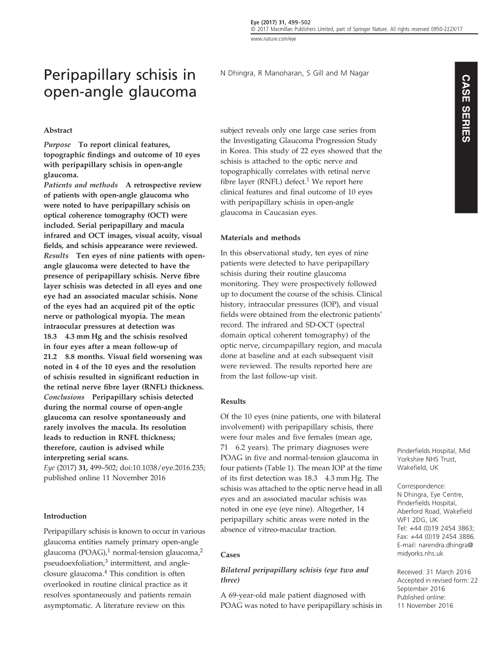 Peripapillary Schisis in Open-Angle Glaucoma