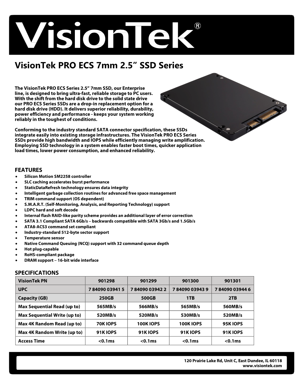 Visiontek PRO ECS 7Mm 2.5” SSD Series