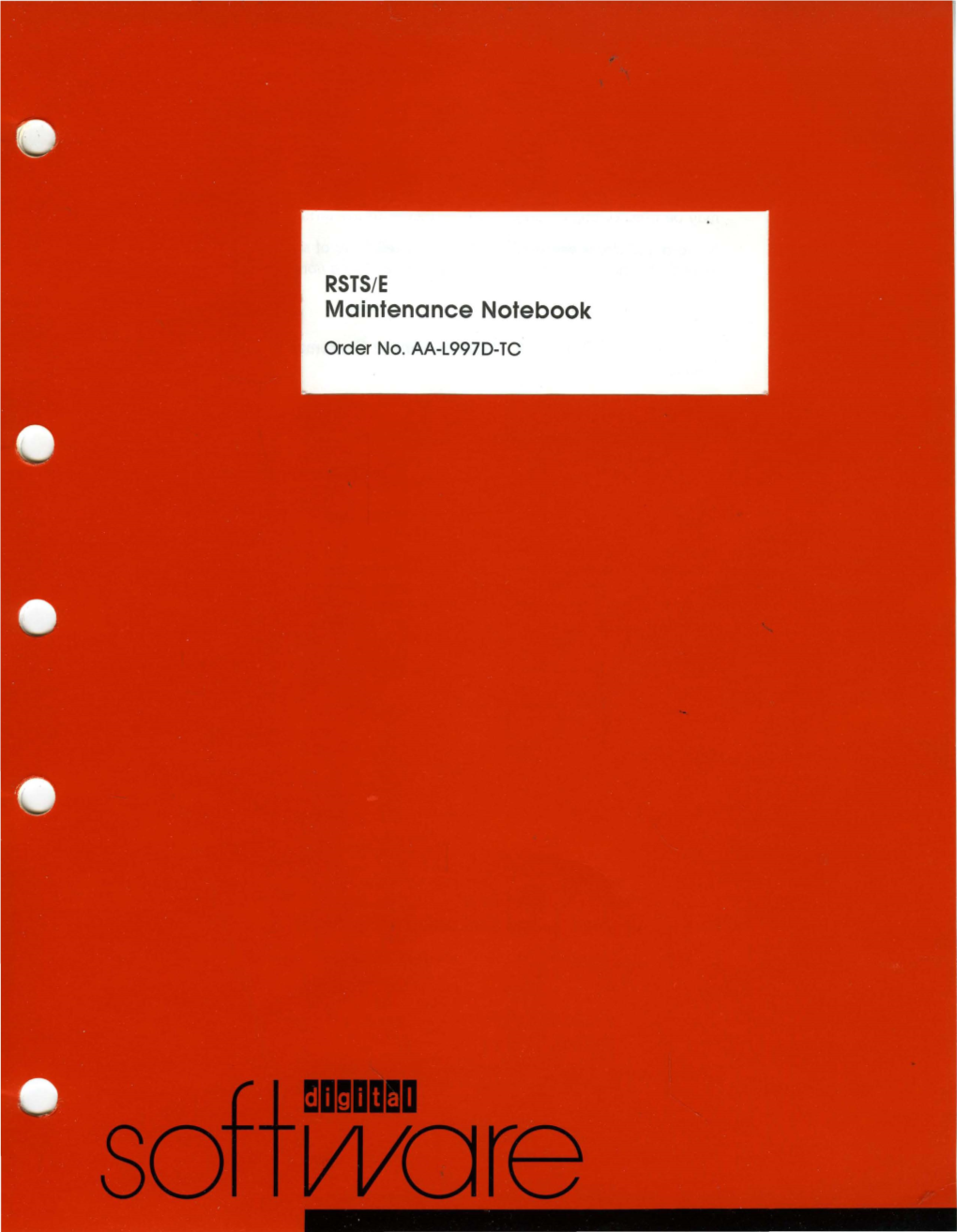 Maintenance Notebook