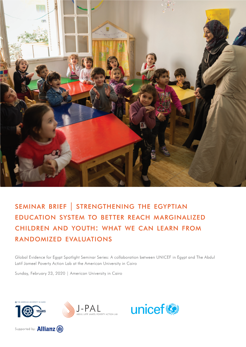 Seminar Brief | Strengthening the Egyptian Education System to Better Reach Marginalized Children and Youth: What We Can Learn from R Andomized Evaluations