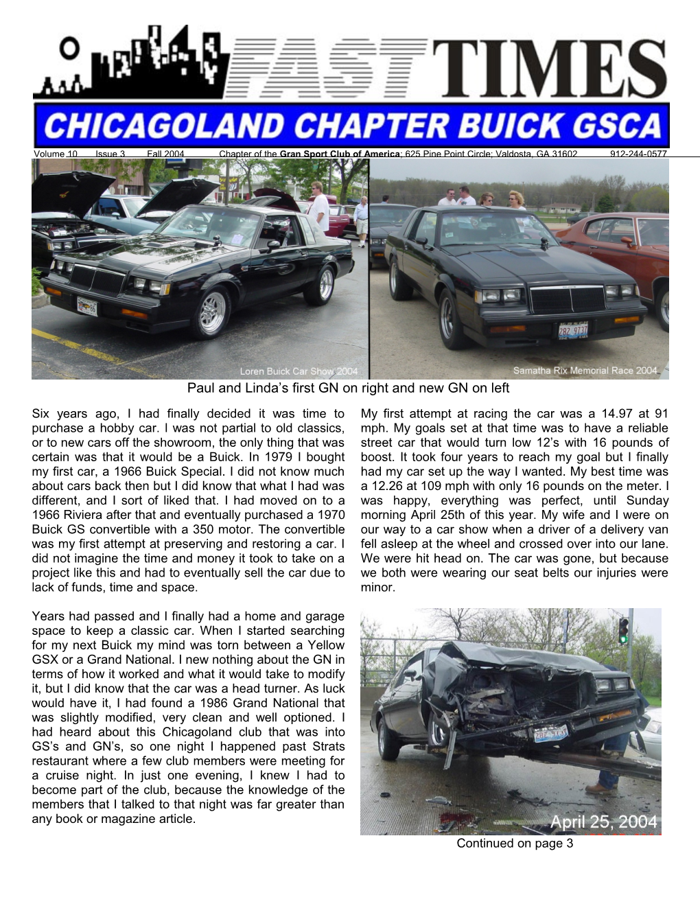 Volume 10 Issue 2 Summer 2004 CHICAGOLAND S FAST TIMES Page 2
