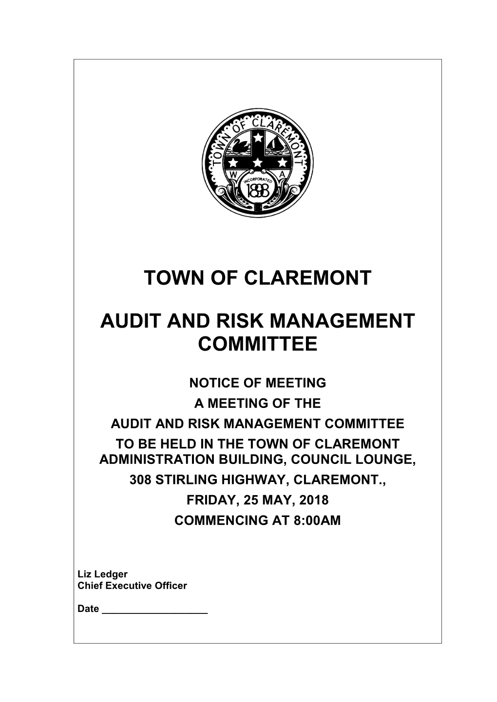 Town of Claremont Audit and Risk Management Committee