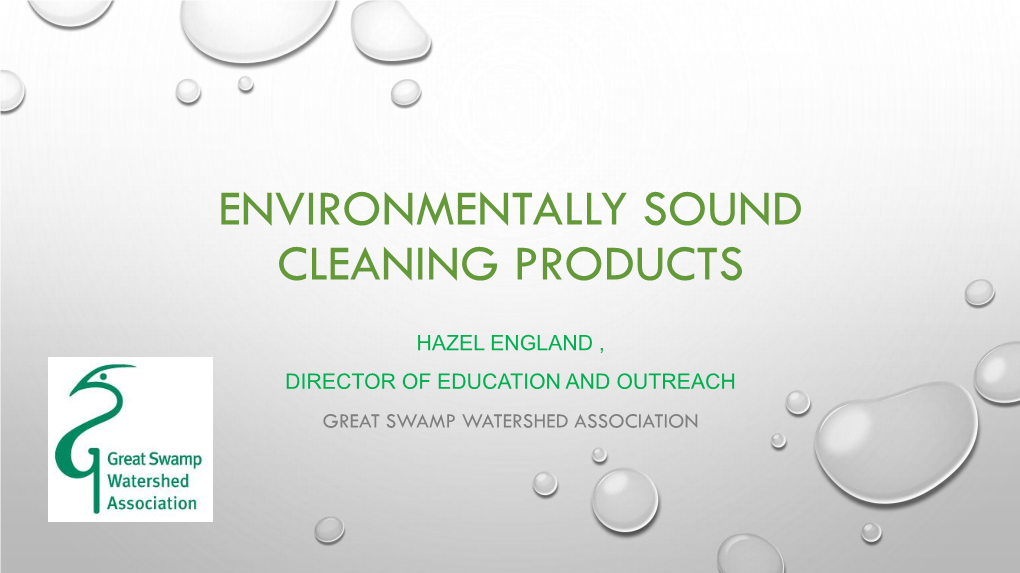 Environmentally Sound Cleaning Products