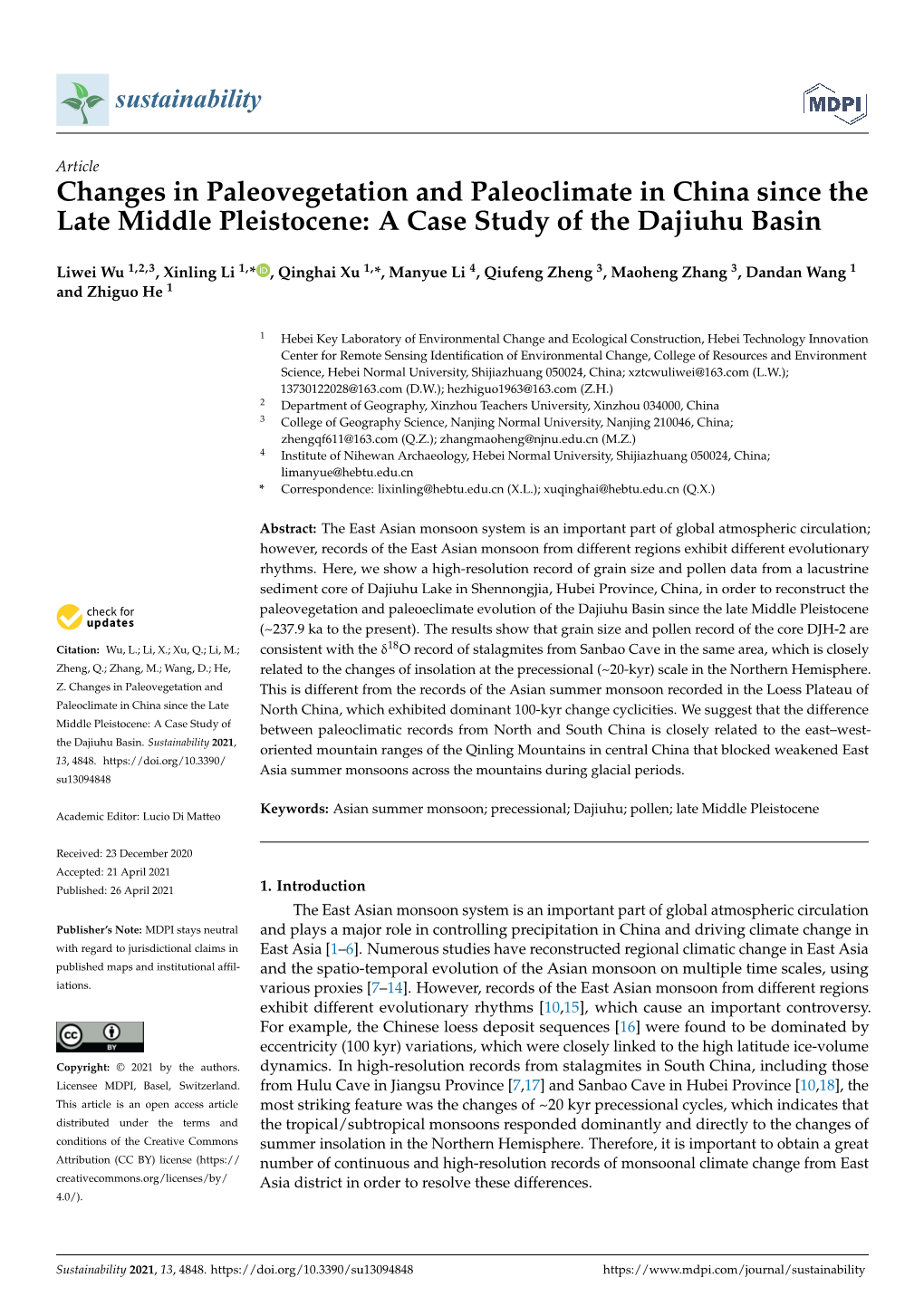 A Case Study of the Dajiuhu Basin