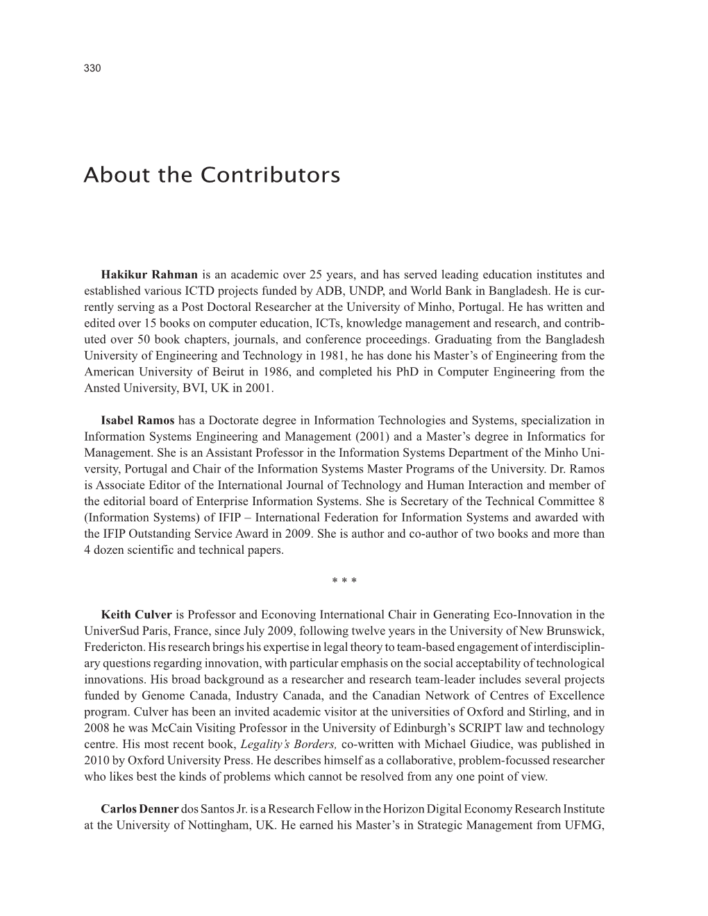 About the Contributors