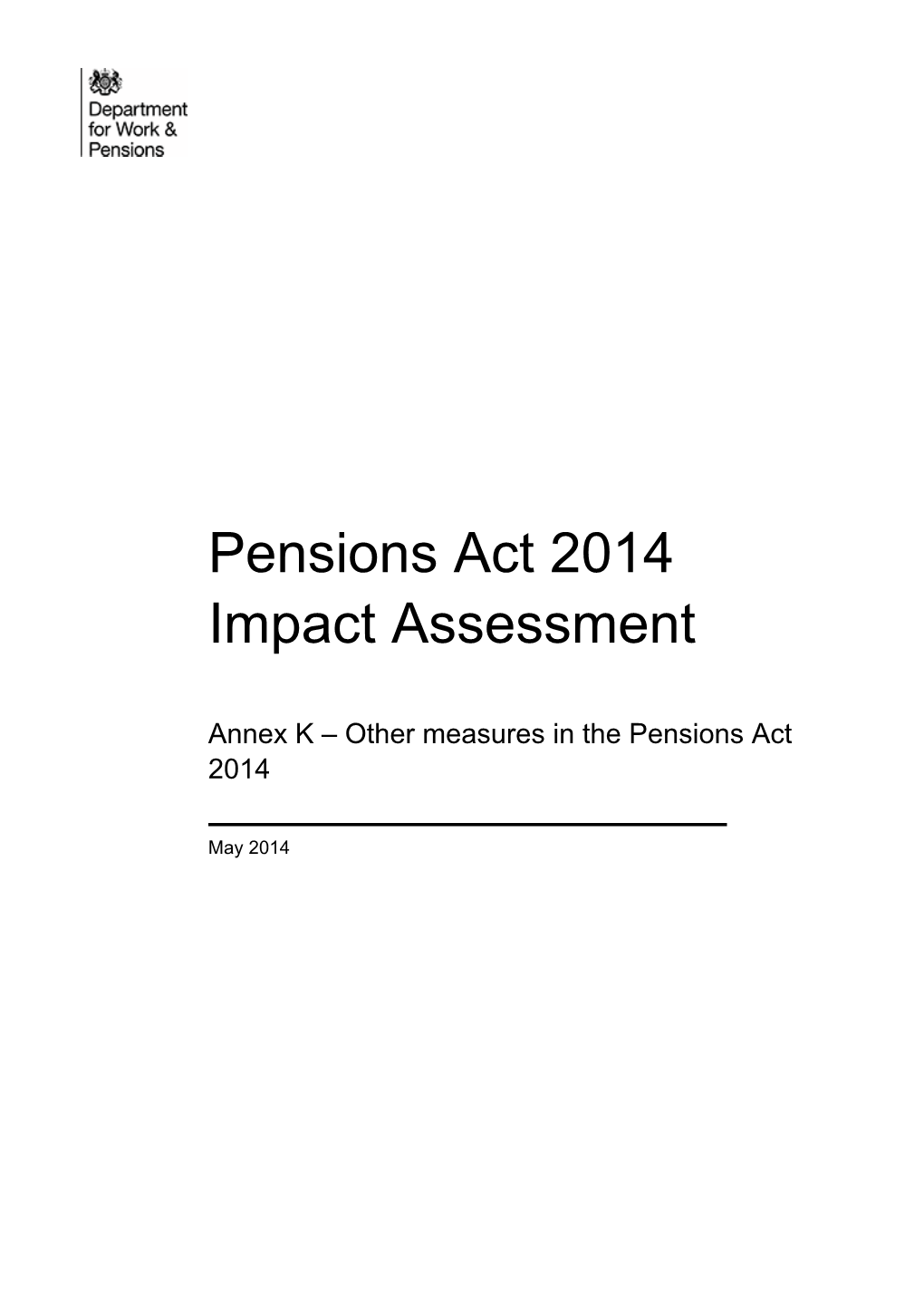 Annex K – Other Measures in the Pensions Act 2014