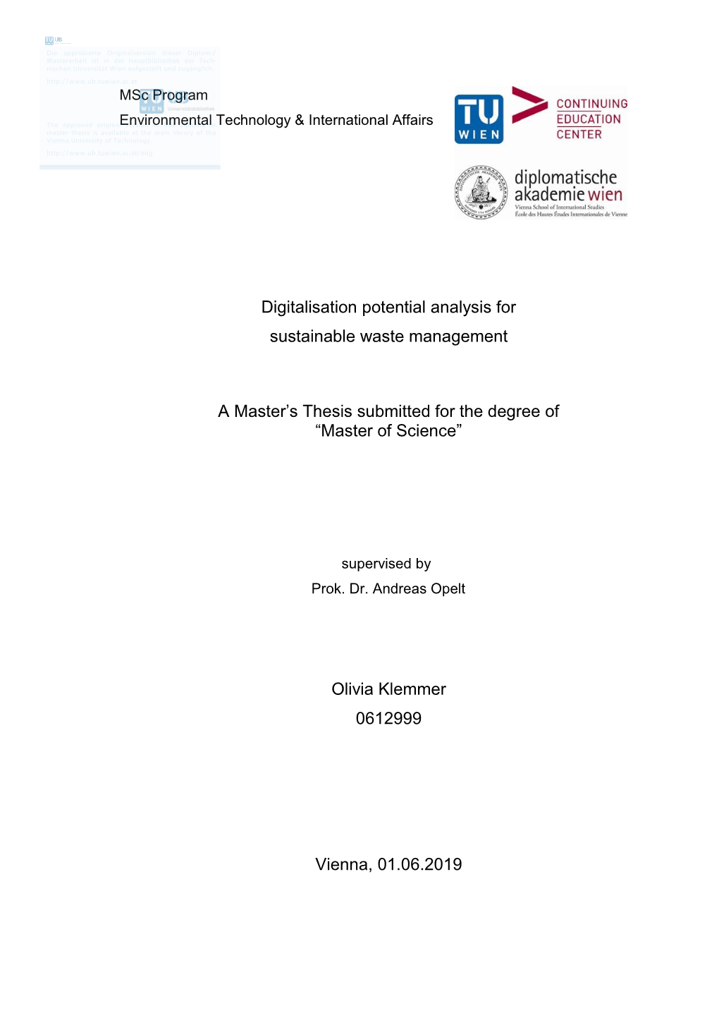 Digitalisation Potential Analysis for Sustainable Waste Management A