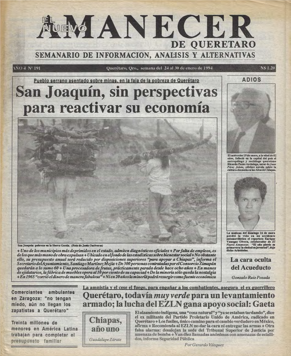 El Nuevo Amanecer De Querétaro 191, 24.01.1994