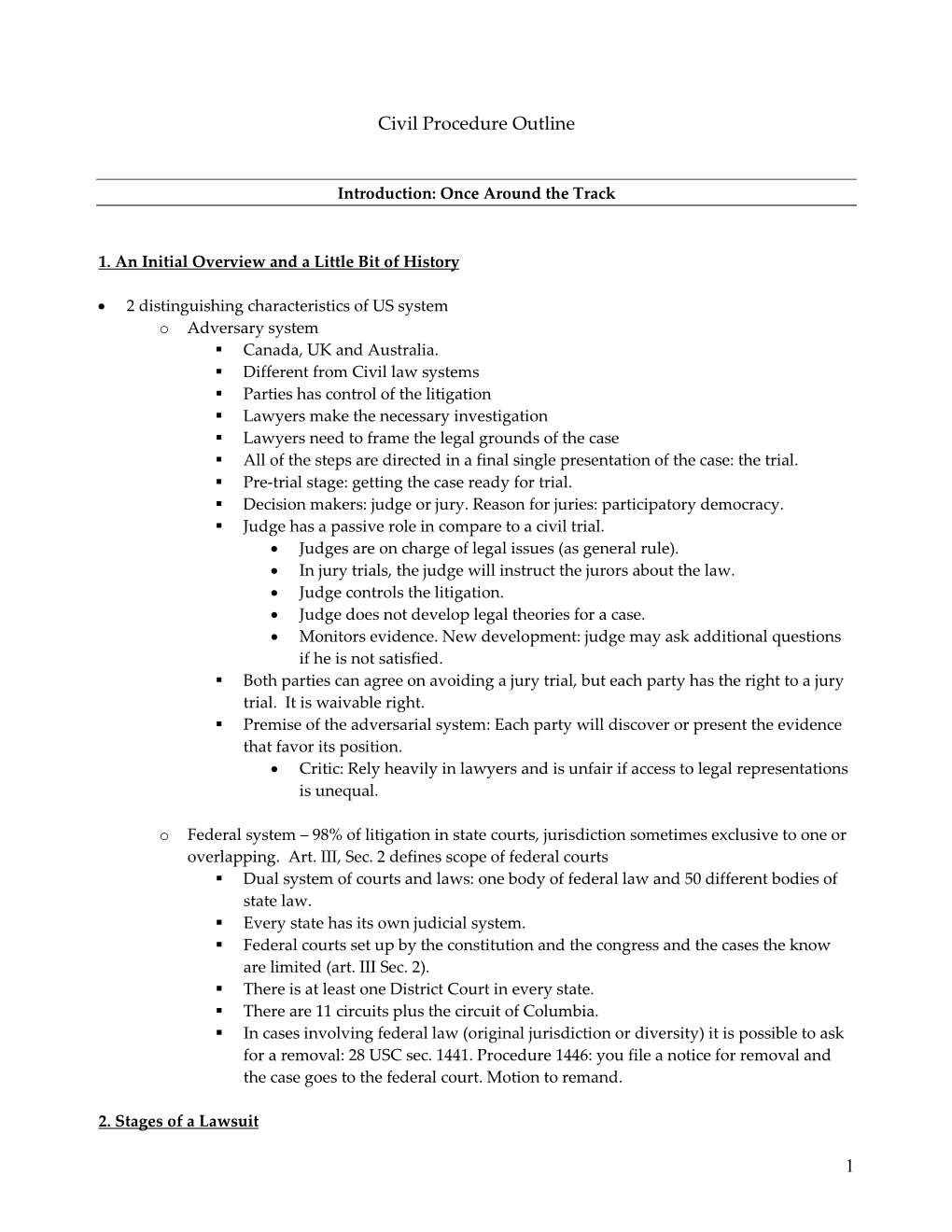 Civil Procedure Outline