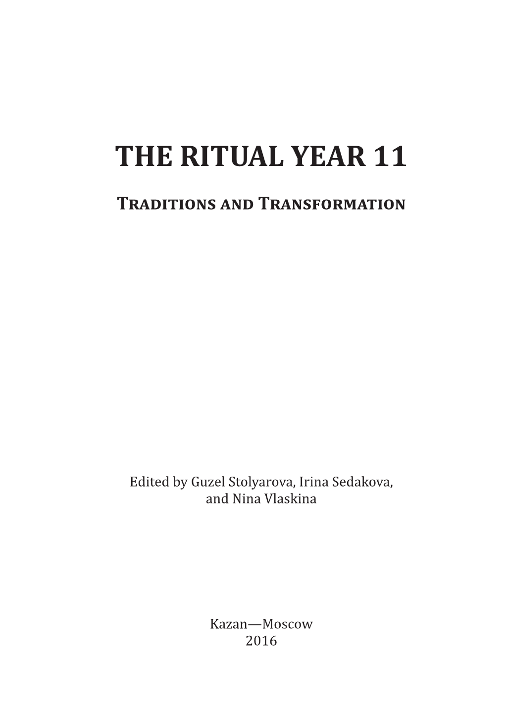 The Ritual Year 11