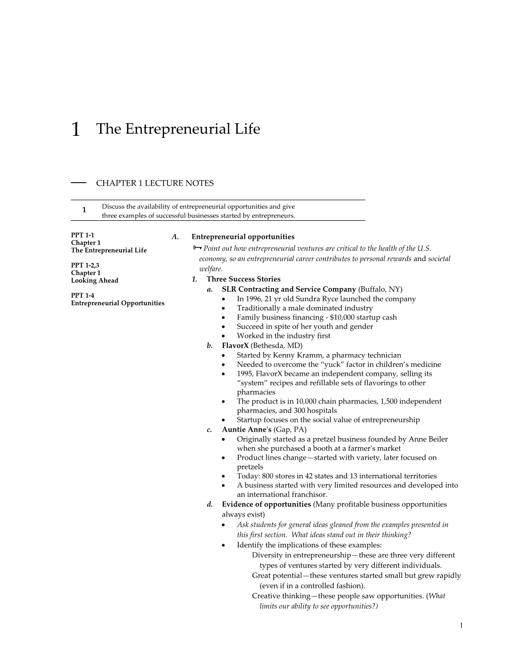 Chapter 1 the Entrepreneurial Life 5