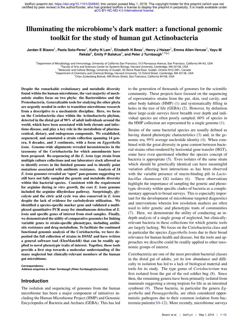 A Functional Genomic Toolkit for the Study of Human Gut Actinobacteria